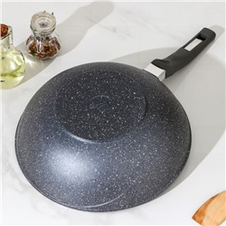 Сковорода - вок Мечта «Гранит», d=28 см, пластиковая ручка, антипригарное покрытие, литой алюминий, серая
