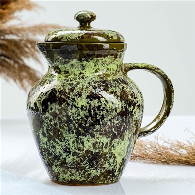 Кувшин Борисовская керамика «Малахит», 1.7 л, 22×15 см, зелёный
