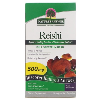 Nature's Answer, Рейши, 500 мг, 90 вегетарианских капсул