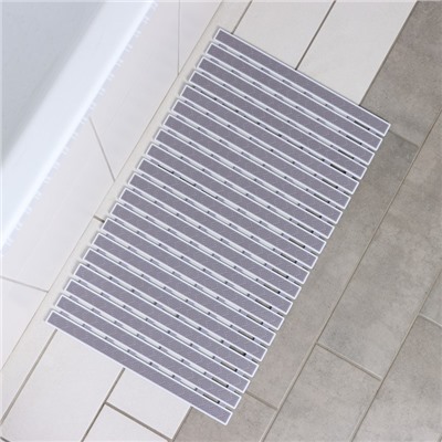 Коврик противоскользящий в ванну на присосках SAVANNA, 40×68 см, серый