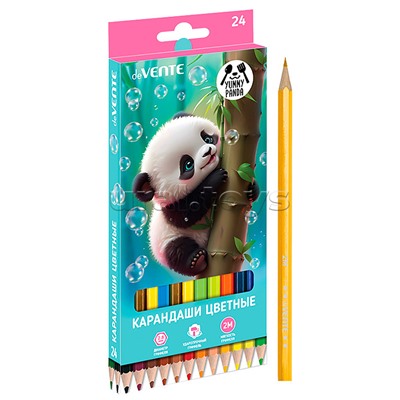 Карандаши цветные 24цв, "Yummy Panda" 2М, диаметр грифеля 2,8 мм, шестигранные