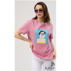 Футболка "Леди" темно-розовая