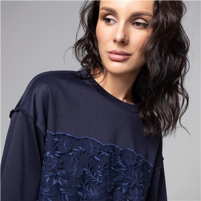 Лонгслив с разрезами на рукавах, Образ решает (синий)