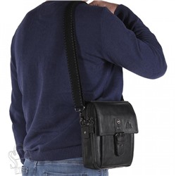 Сумка мужская кожаная 3010-1TR black Tough Ruder