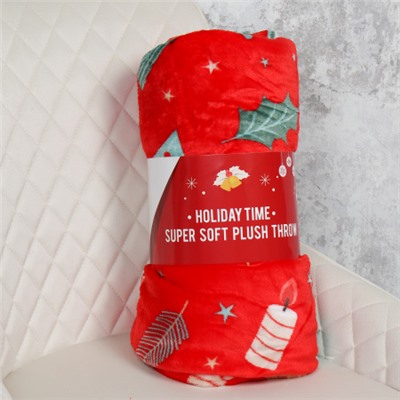 Плед флисовый 150х200 см Новогоднее настроение / GP611-10 /уп 10/20/100/ 734250 новогодний