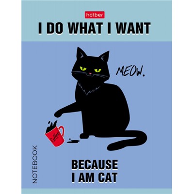 Записная книжка А6  32л клетка "Котэ" мат.лам (090687) Хатбер