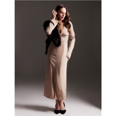 Платье женское шёлковое MIST: Classic Collection размер 44, бежевое