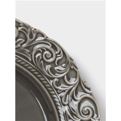 Тарелка обеденная WY Floral Laceware, d=25 см, фарфор, серая