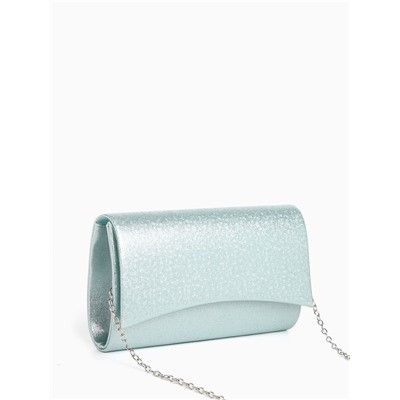 Сумка-клатч женская вечерняя на магните, на цепочке, мерцающая, голубая