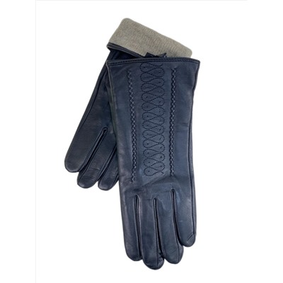 Женские  демисезонные перчатки из натуральной кожи, цвет черный