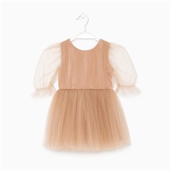 Платье для девочки нарядное KAFTAN, рост 98-104 см, бежевое
