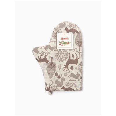 Варежка-прихватка Доляна Forest dwellers 20×27 см, 100% хл, ватин 250 г/м²