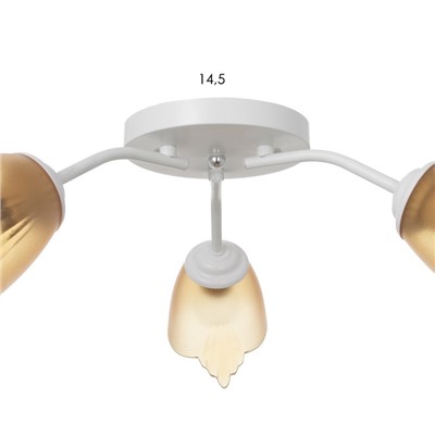 Люстра «Оникс» BayerLux 3×15 Вт E27, белый-коричневый, 50×50×15 см