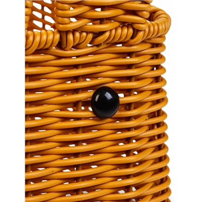 Корзина плетёная для хранения «Заяц», 17×17×17 см, ручка h=16 см, коричневая