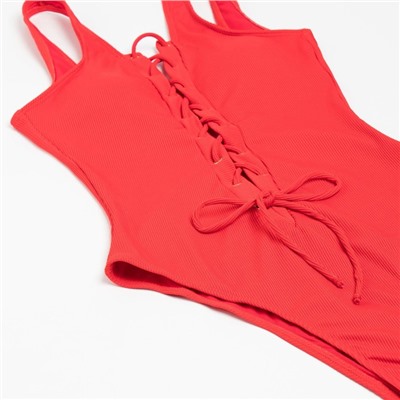 Купальник женский слитный однотонный MINAKU, размер 42, красный