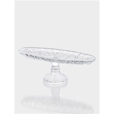 Блюдо на ножке, 31×10.5×11.5 см, стекло, прозрачное