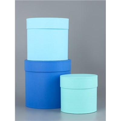 Набор круглых подарочных коробок «Аквамарин» 3 в 1 - 18×16×13 см