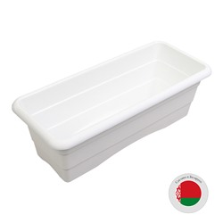 Ящик балконный для цветов, 6 л, 40×17×13.5 см, пластиковый, белый