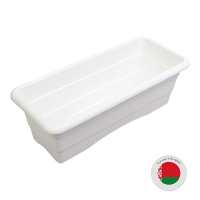 Ящик балконный для цветов, 6 л, 40×17×13.5 см, пластиковый, белый
