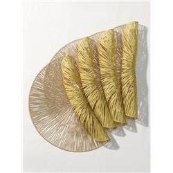 Салфетки сервировочные на стол Доляна «Сияние», d=38 см, 4 шт., золотые