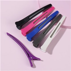 Зажимы для волос, с силиконовой лентой, набор - 6 шт., 11(±1) см, МИКС