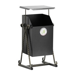 Урна для мусора «Квадратная», уличная, с крышей, 22 л, бак 0.5 мм, 63×33×33 см, серая