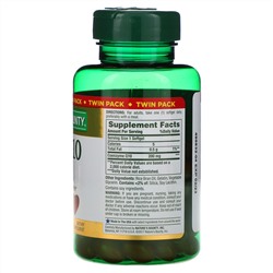 Nature's Bounty, Коэнзим Q10, двойная упаковка, 200 мг, по 80 мягких таблеток с быстрым высвобождением каждая