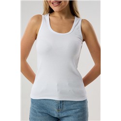 Майка базовая в рубчик белая НАТАЛИ, 1215928