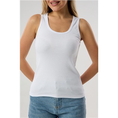 Майка базовая в рубчик белая НАТАЛИ, 1215928