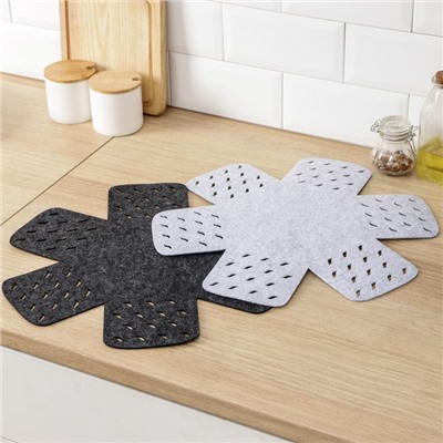 Салфетки - вкладыши для посуды Доляна «Грэй», 2 шт., 38×38 см