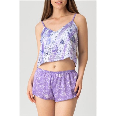 Пижама Hot Story Spring melody (топ _ шорты) (Сиреневый)