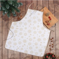 Фартук Доляна Снежинки золотые 70×80 см, 100% п/э