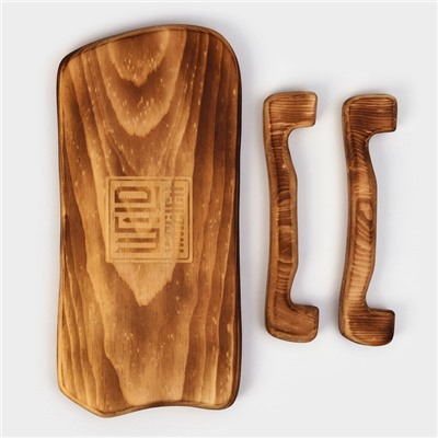 Доска разделочная деревянная для подачи на ножках в обжиге Wild Kitchen, 31×14,5×7 см, цельный массив кедра