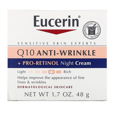 Eucerin, ночной крем против морщин с коэнзимом Q10 и про-ретинолом, 48 г (1,7 жидк. унции)