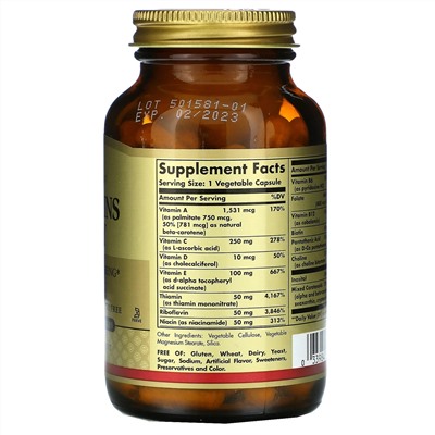 Solgar, Vitamins Only, витамины, 90 вегетарианских капсул