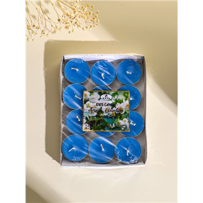 Набор свечей ароматических чайных 12 шт., d=37 мм, 15 г, 4 ч. горения, утренняя роса