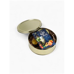 Подарочный набор новогодний в железной банке «С Новым годом»: монпансье 100 г, чай чёрный 50 г, варенье 30 г, открытка