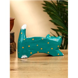 Календарь настольный «Кошка», 14×5.4×10 см, дерево, зелёный