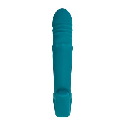 Зеленый вибратор с функцией Up Down и стимулирующим кольцом Mija - 19 см.
