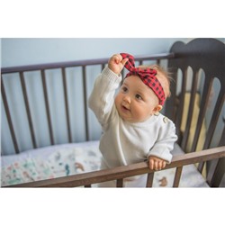 Повязка на голову для мамы и дочки M&B «Family look: красная клетка» 2 шт., красный