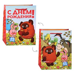 Пакет подарочный глянцевый Союзмультфильм m, Винни Пух.