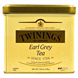Twinings, Earl Grey, листовой чай, легкий, 200 г (7,05 унции)