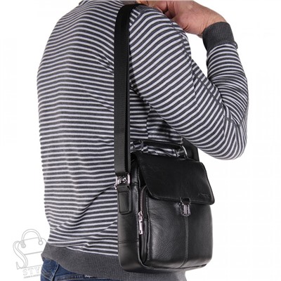 Сумка мужская кожаная 2066BSH black Heanbag