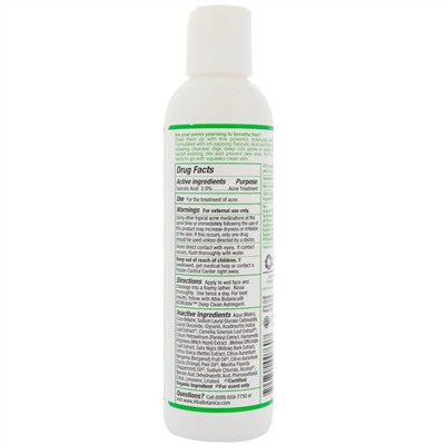 Alba Botanica, Acne Dote, средство от акне, глубокое очищение пор, не содержит масла, 177 мл (6 жидких унций)