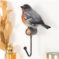 Настенный крючок декоративный «Снегирь», полистоун, лак, 12.5×6.5×19.5 см