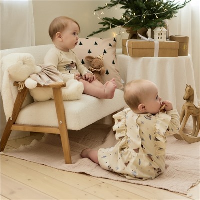 Платье детское «Крошка Я. Новогодние игрушки», рост 62-68 см