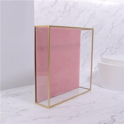 Органайзер для хранения «PINK RIPPLES», стеклянный, 24×24×6.5 см, цвет медный, розовый