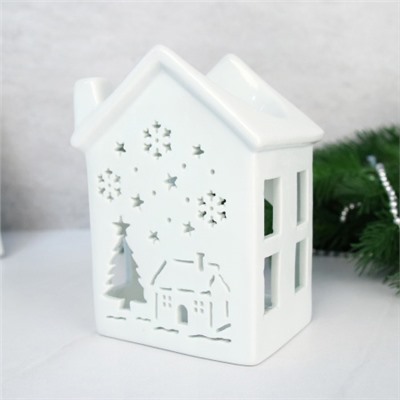 Аромалампа Домик 12 см / 935 /уп 96/новогодняя