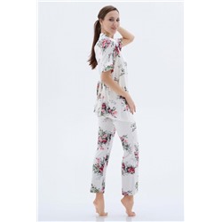 Пижама с халатом МИШЕЛЬ (Молоко)