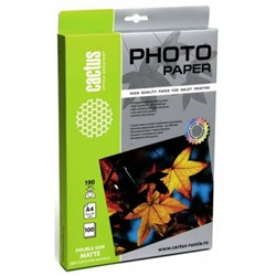 Фотобумага А4 100л 190г матовая односторонняя CS-MA4190100DS (805850) Cactus
